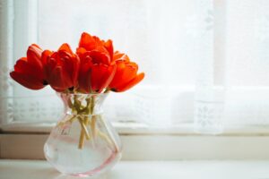 Bouquet de fleurs devant une fenêtre ©Pexels