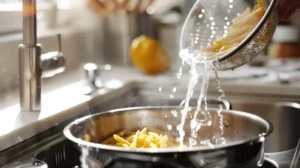 La méthode idéale pour égoutter vos pâtes sans risque de brûlure