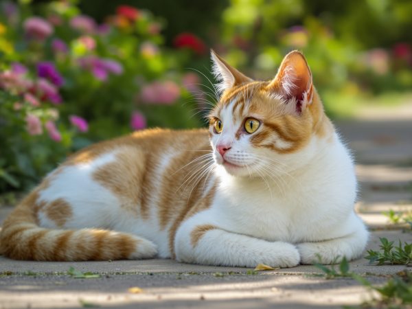 Chat_sur_le_chemin_jardin_ensoleillé