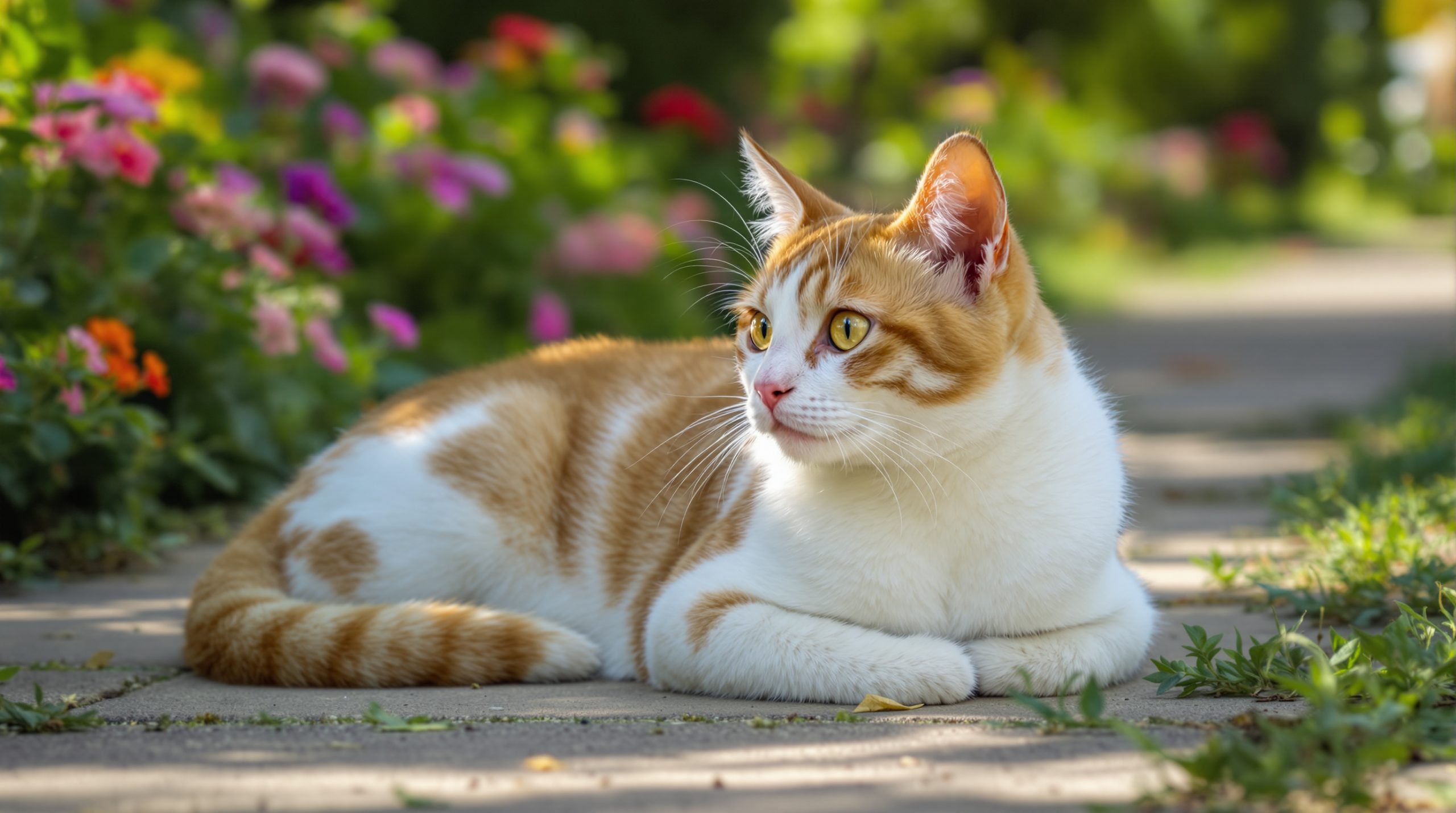 Chat_sur_le_chemin_jardin_ensoleillé