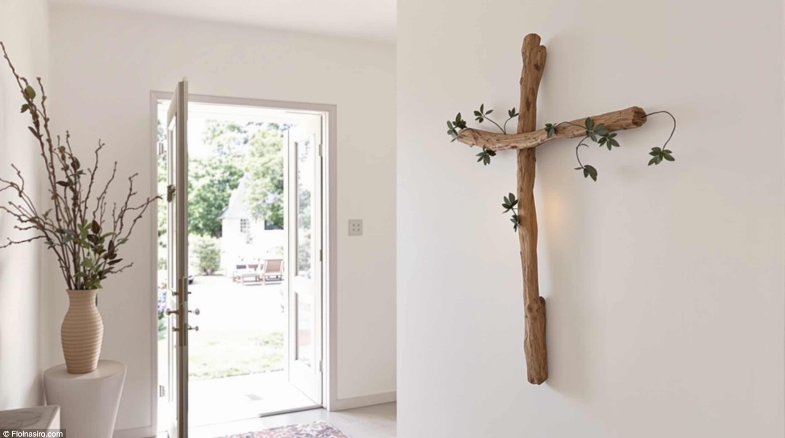 Entrée symbolique illuminée