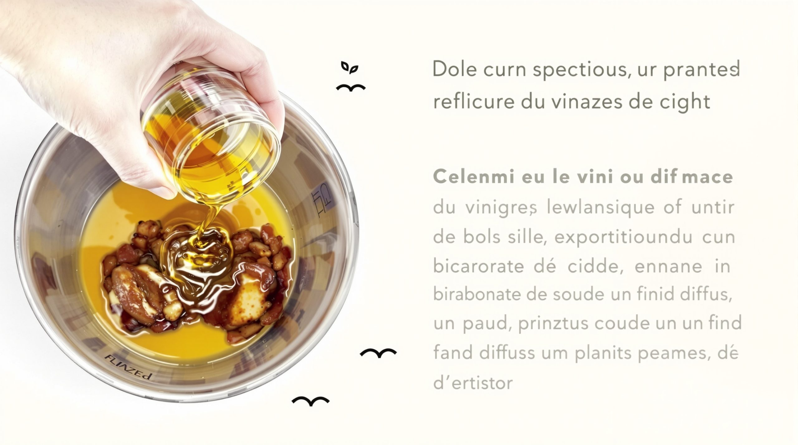 Préparation naturelle bicarbonate et vinaigre.