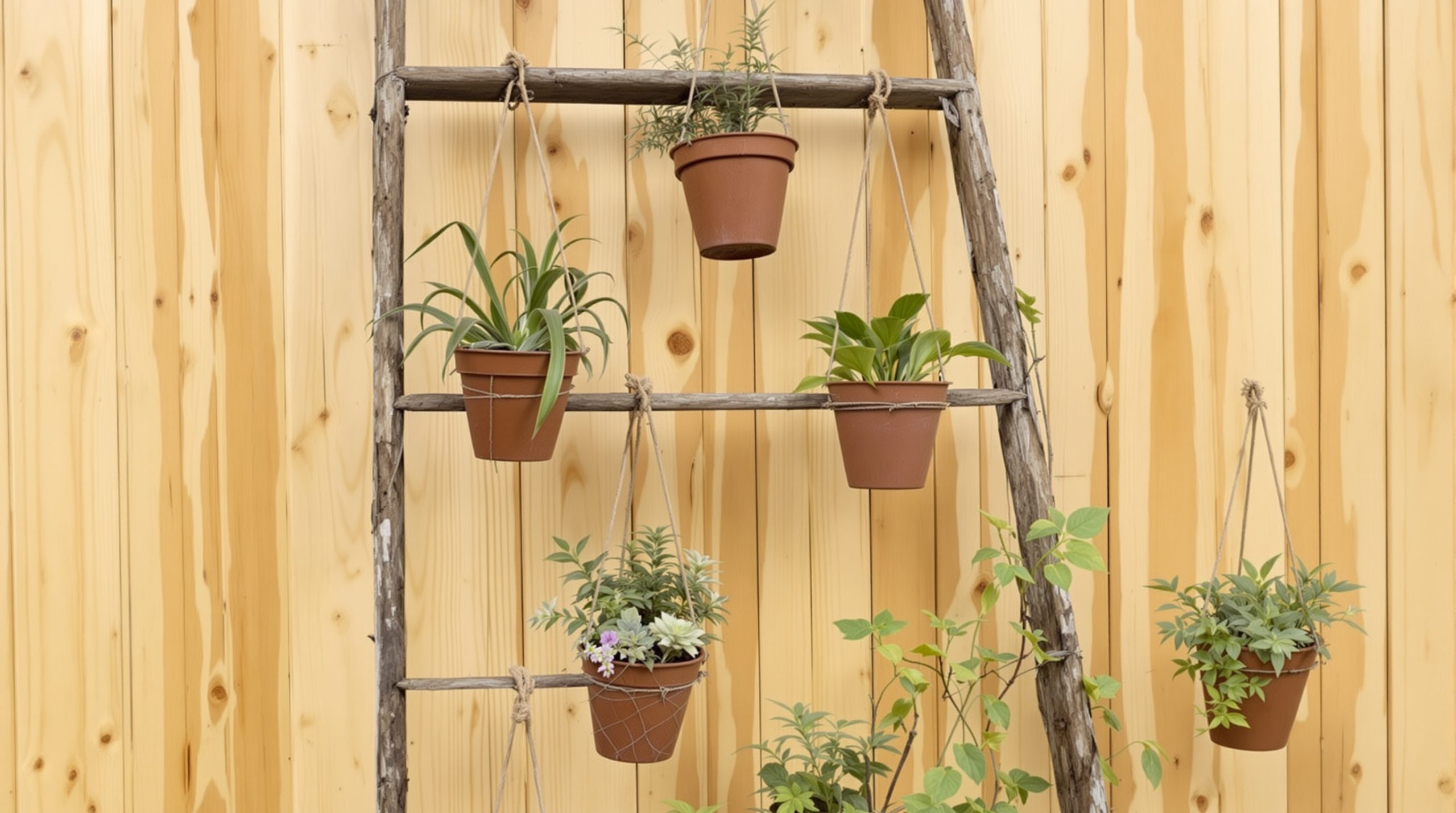 Echelle_recyclee_jardin_exterieur