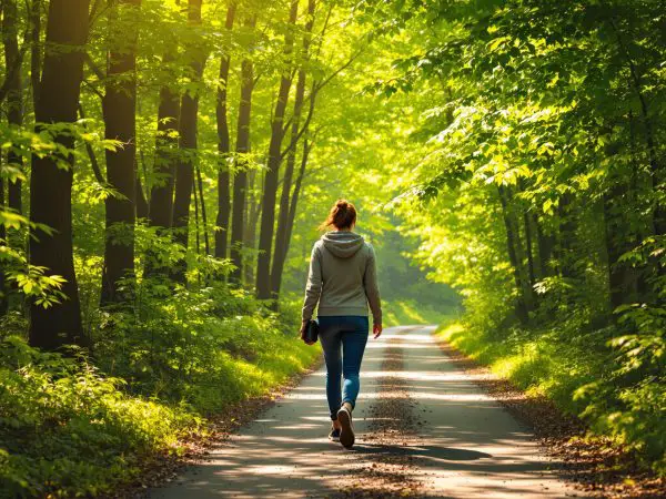 Promenade apaisante en forêt