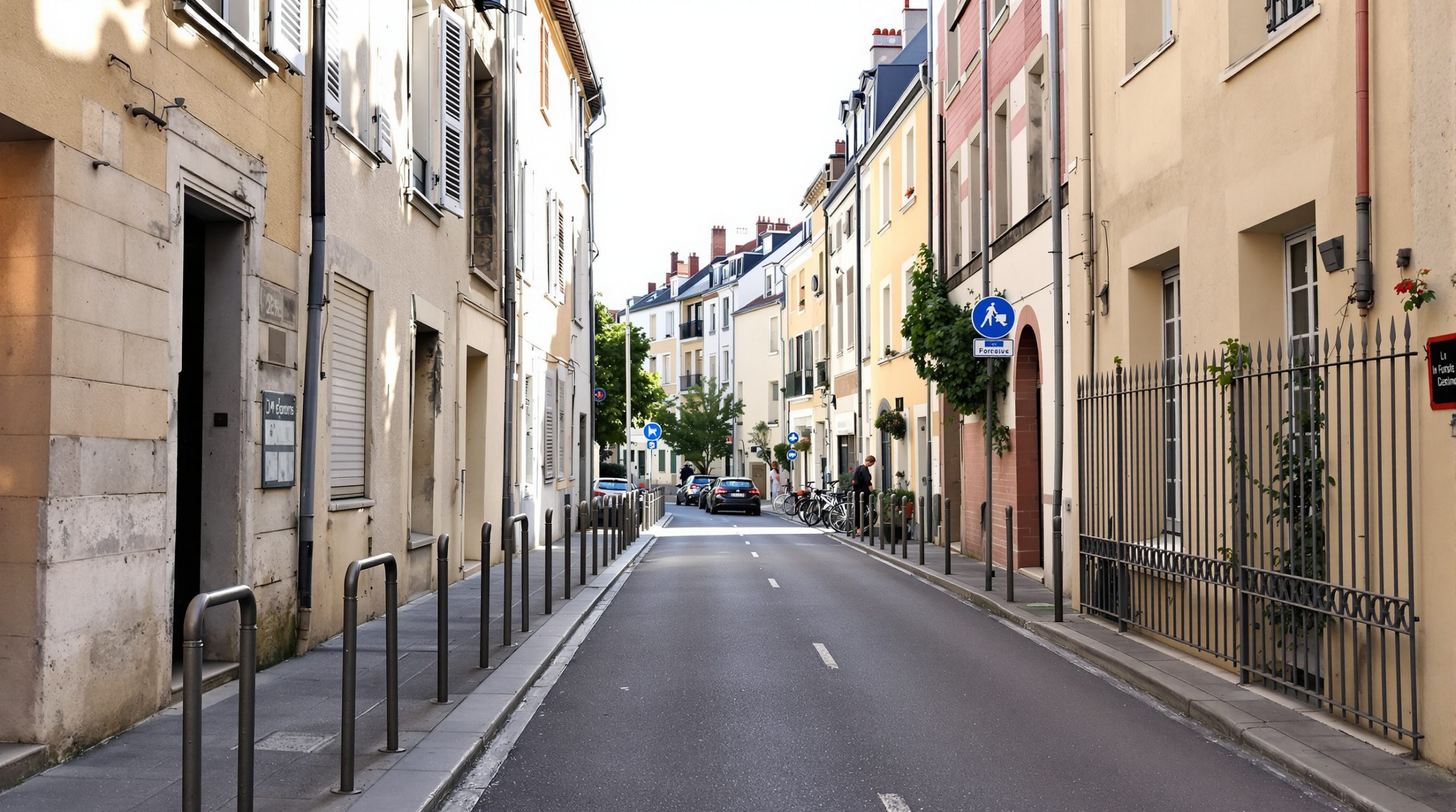 Rue barricadée en ville