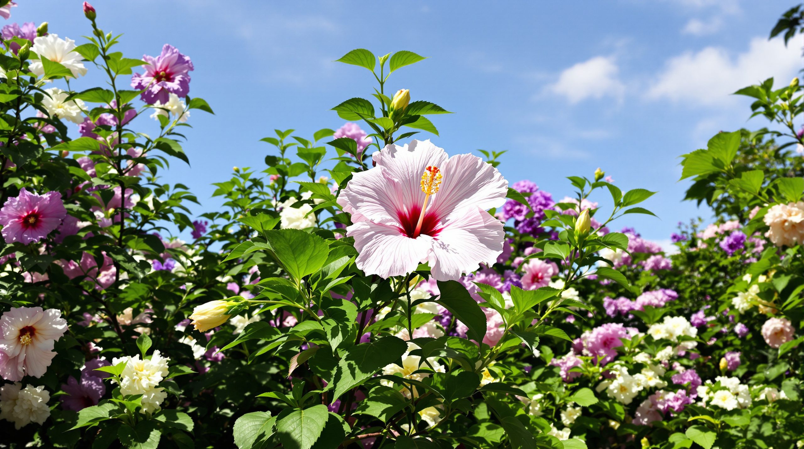 Hibiscus Syriacus : la solution écolo pour jardins éclatants et sans gaspillage Althea_Jardin_Florissant