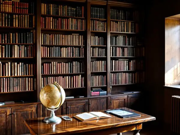Bibliothèque et globe
