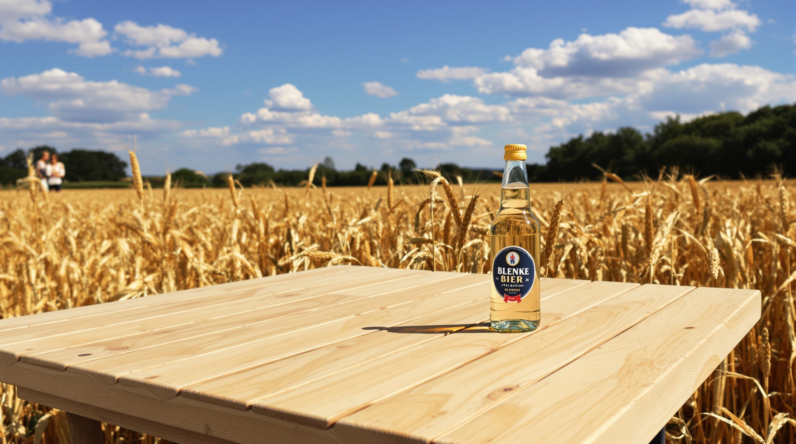 Bière et champs de céréales