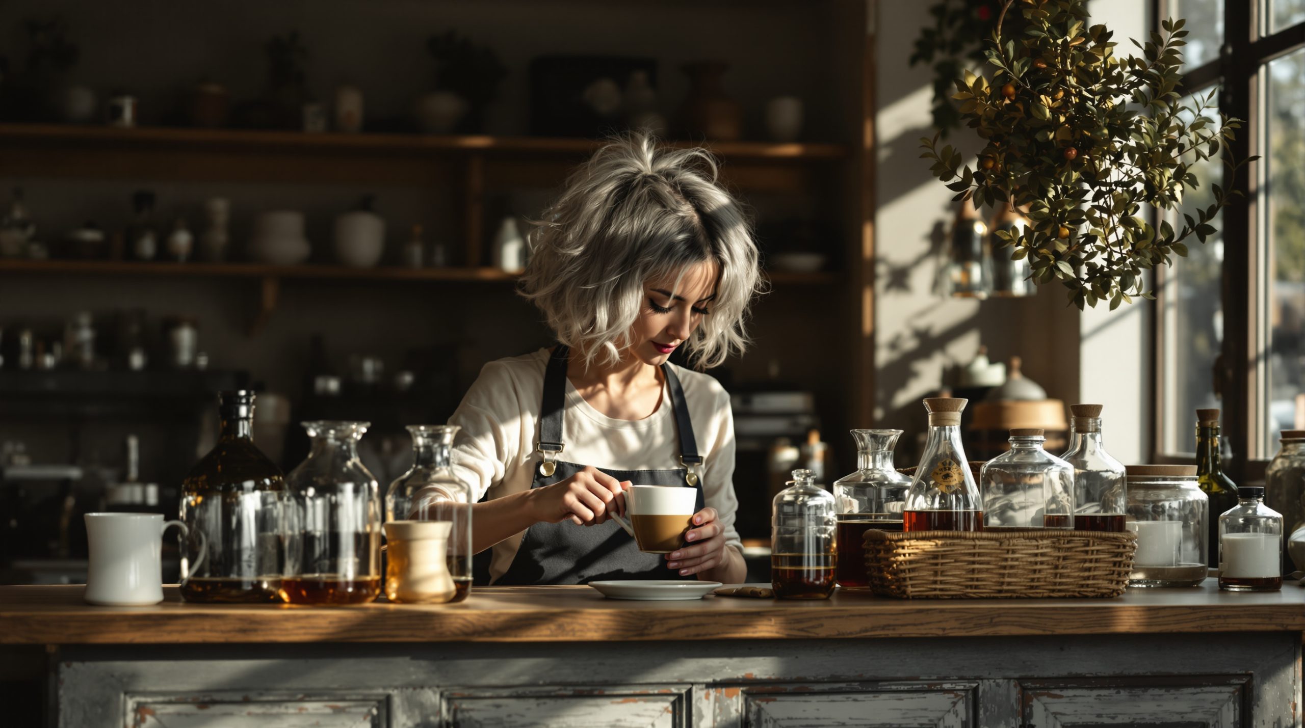 Café intemporel sans visage