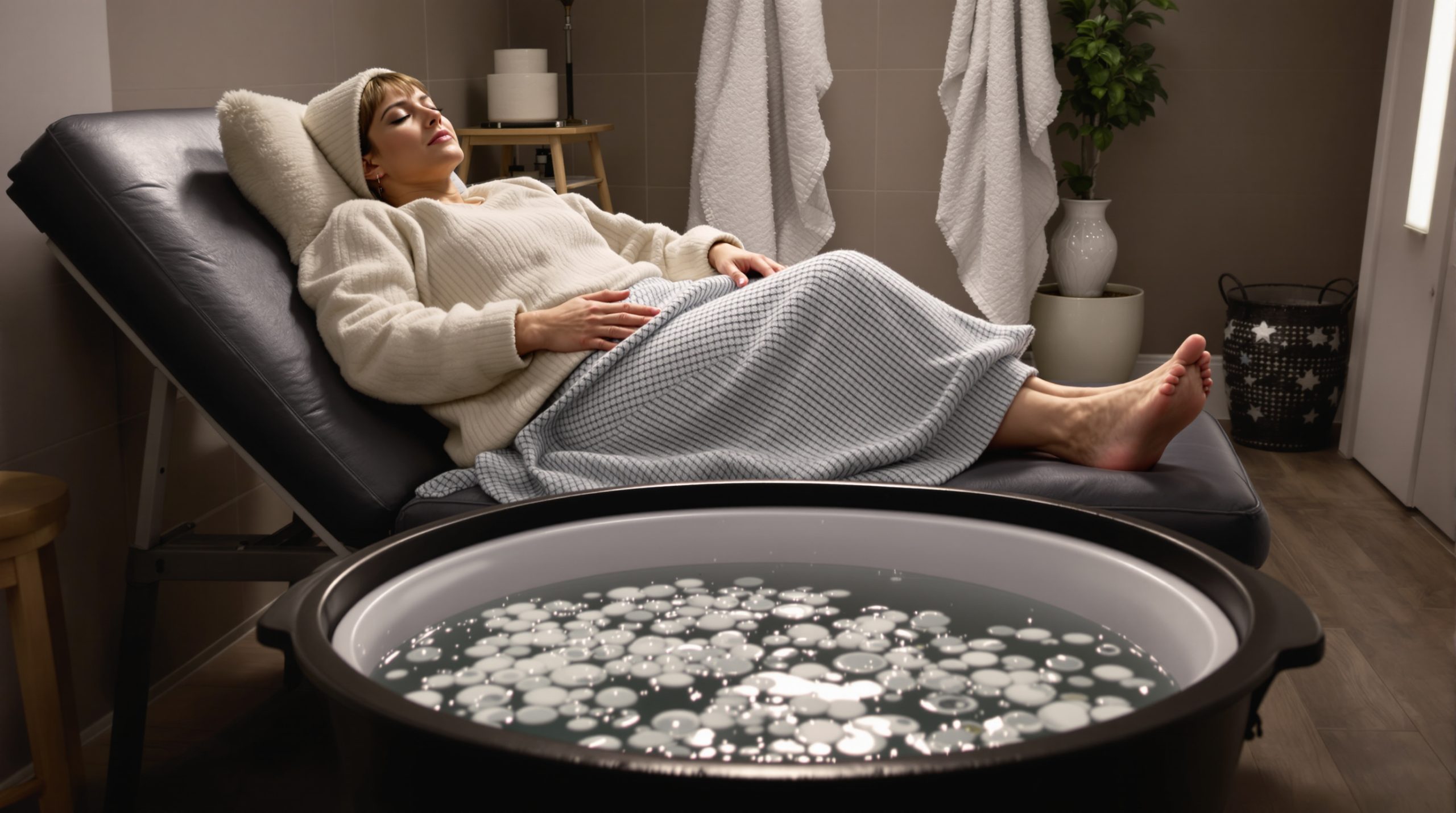 Réflexe d'apaisement dans la salle de bain