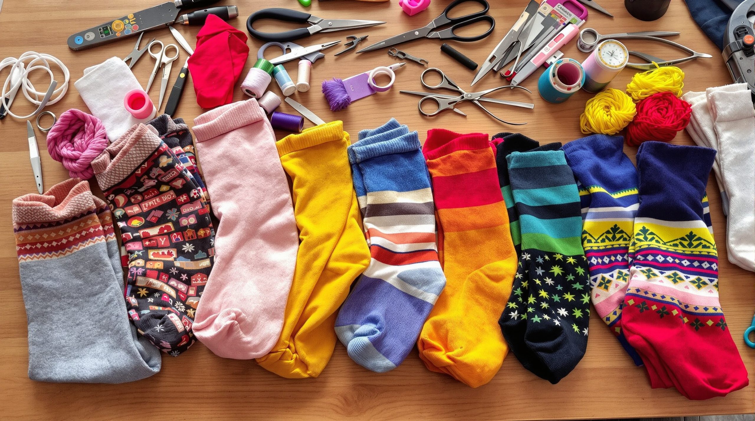 Atelier de recyclage de chaussettes